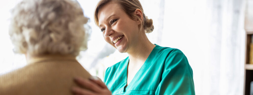 Female patient with caregiver